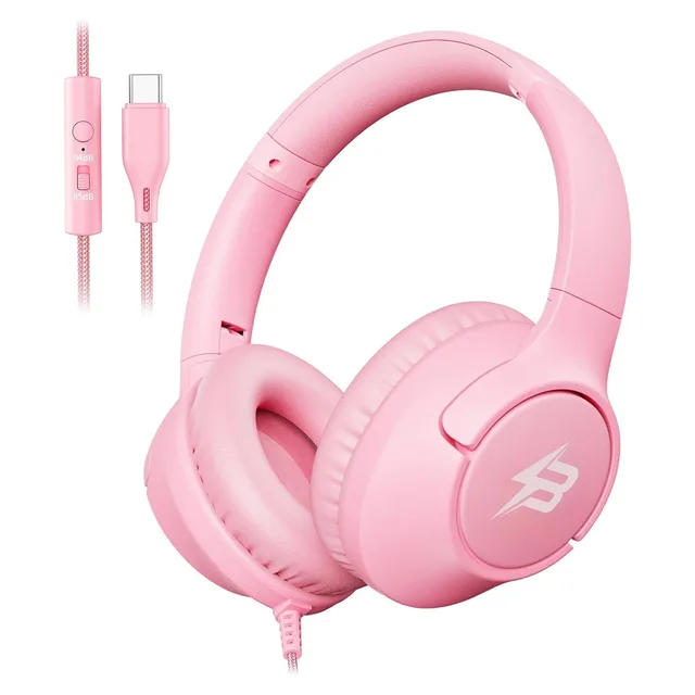 Botesty Sound Kids USB-C Headphones, 85/94 dB, Pink