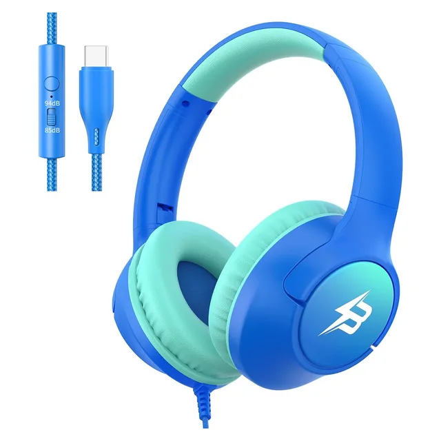 Botesty Sound Kids USB-C Headphones, 85/94 dB, Gradient Blue