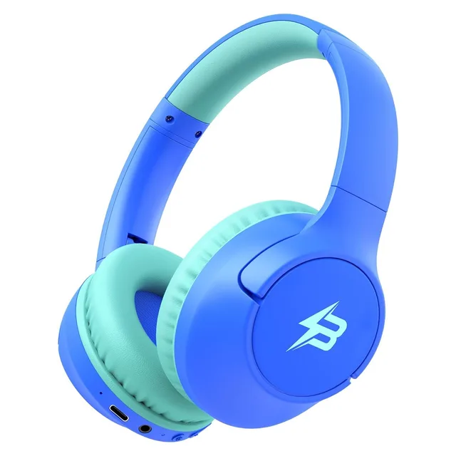 Botesty Sound Kids Bluetooth Headphones with LED Lights, Azure